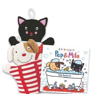 Pep i Mila. Lot A la banyera! Llibre + manyoples